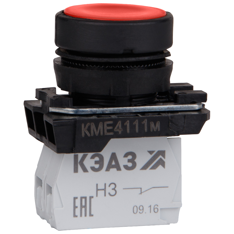 Кнопка КМЕ4110м-красный-1но+0нз-цилиндр-IP40