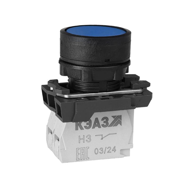 Кнопка КМЕ4522м-синий-2но+2нз-цилиндр-IP54