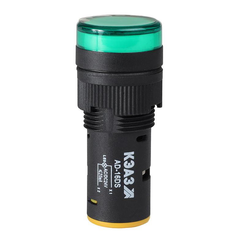 Лампа AD16DS(LED) матрица D16мм зеленый 24В AC/DC