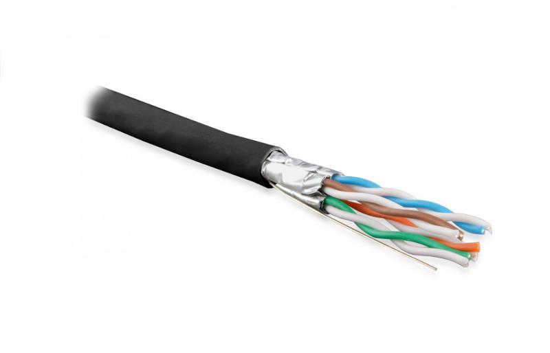 UFTP4-C6A-S23-OUT-PE-BK-500 (500 м) Кабель витая пара, экранир. (U/FTP), категория 6a, 4 пары(23AWG),одножил. (solid)
