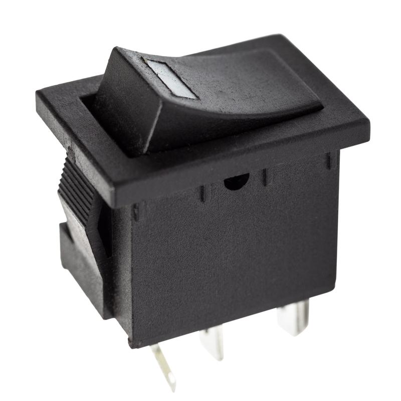 Выключатель клавишный 12V 15А (3с) ON-OFF черный с подсветкой Mini