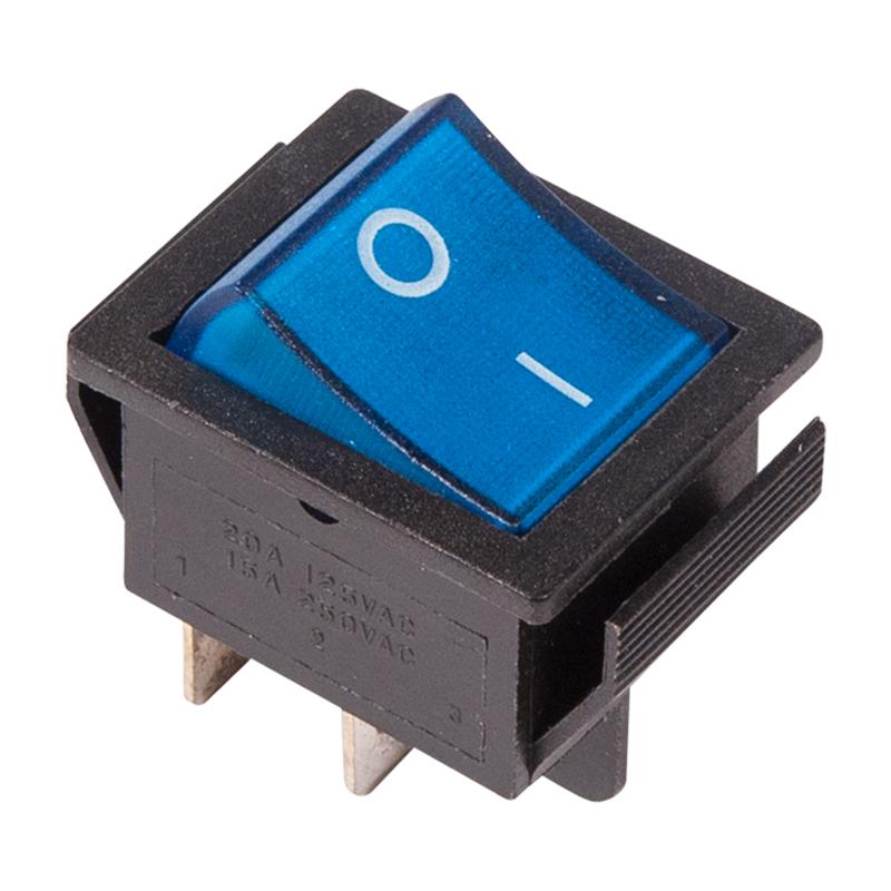 Выключатель клавишный 250V 16А (4с) ON-OFF синий  с подсветкой (RWB-502, SC-767, IRS-201-1)