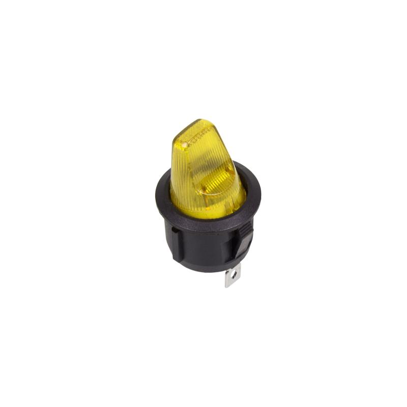 Выключатель клавишный круглый 250V 6А (3с) ON-OFF желтый