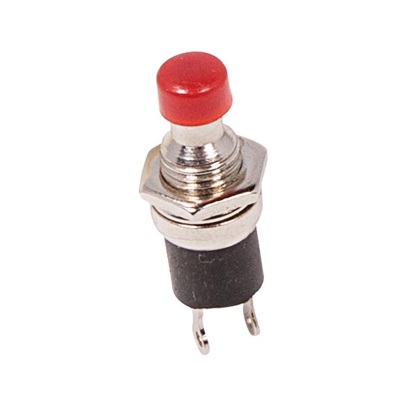 Выключатель-кнопка металл 220V 2А (2с) (ON)-OFF Ø7.2 красная Micro
