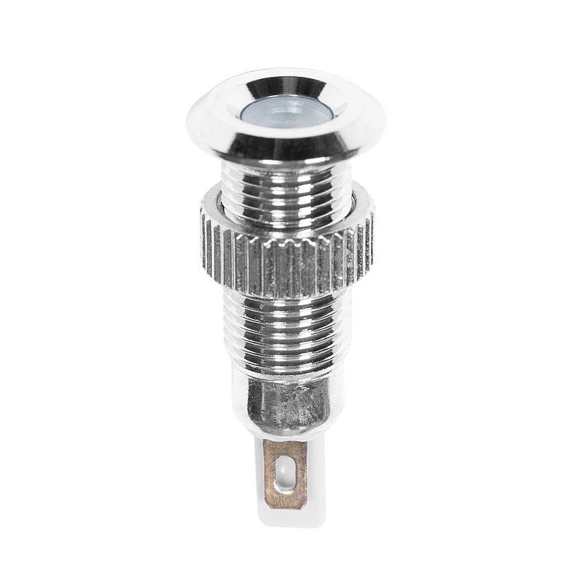 Индикатор металл Ø8 12В белый LED