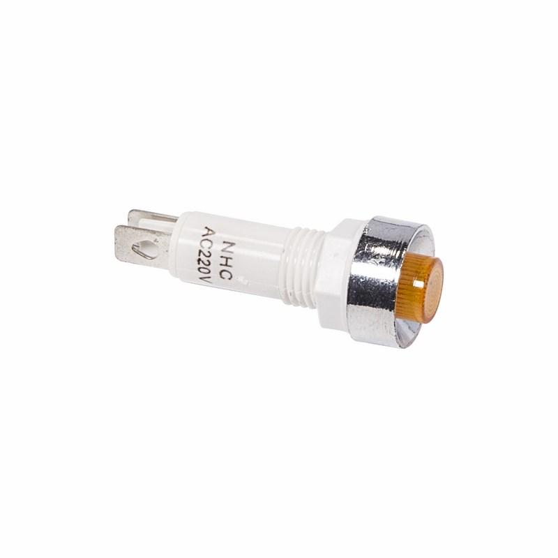 Индикатор c ОТРАЖАТЕЛЕМ Ø10 220V желтый