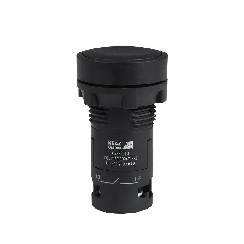 Кнопка OptiSignal Compact D22 C7-P-201 черная 1НЗ XB7NA22