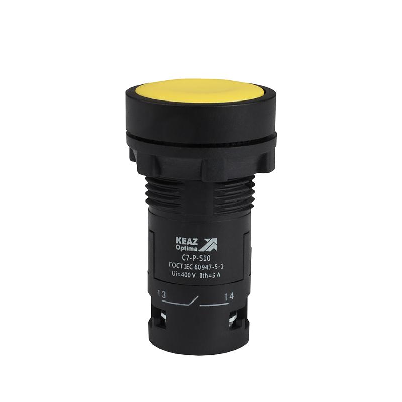 Кнопка OptiSignal Compact D22 C7-P-501 желтая 1НЗ XB7NA52