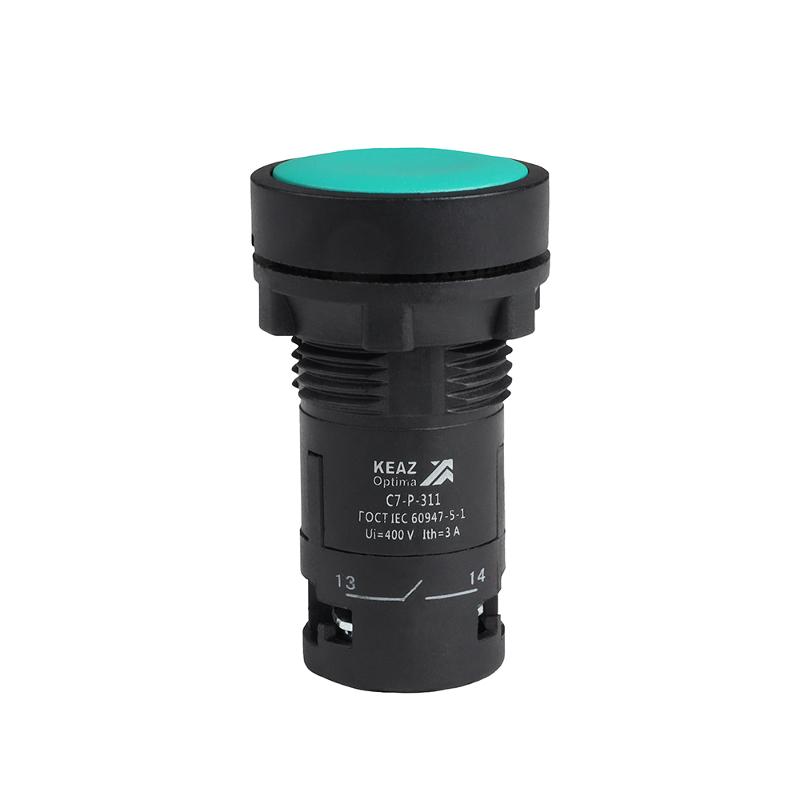 Кнопка OptiSignal Compact D22 C7-P-302 зеленая 2НЗ XB7NA34