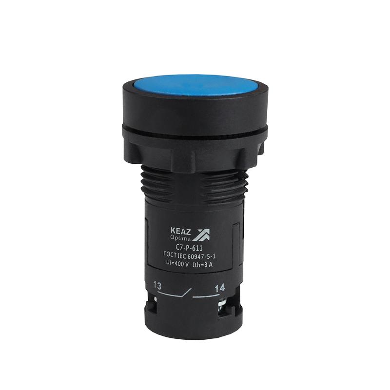 Кнопка OptiSignal Compact D22 C7-P-611 синяя 1НО+1НЗ XB7NA65