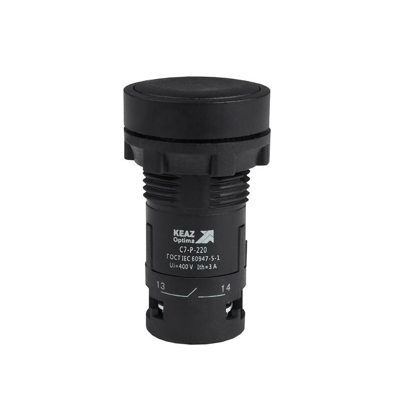 Кнопка OptiSignal Compact D22 C7-P-220 черная 2НО XB7NA23