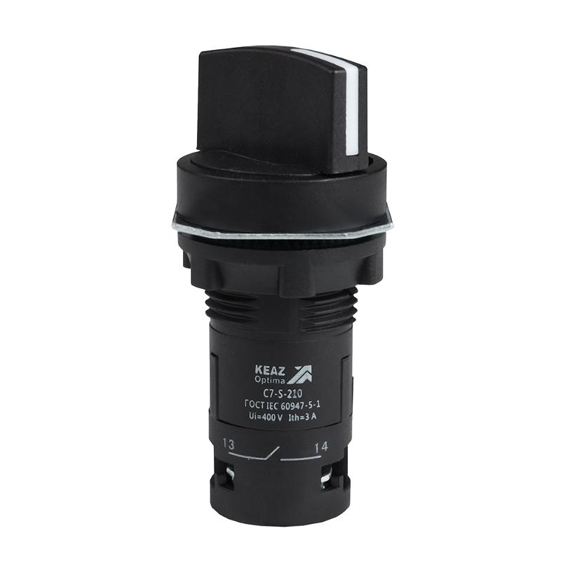 Переключатель 2 положения OptiSignal Compact D22 C7-S-210 черный 1НО XB7ND21