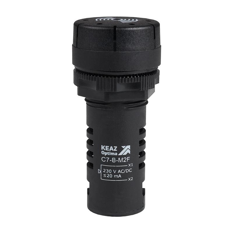 Зуммер с пульсирующим сигналом OptiSignal Compact D22 C7-B-M2F черный 230 В AC/DC