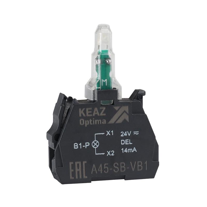 Световой блок OptiSignal D22 A45-SB-VB3 зеленый 24 В AC/DC с защитой от наводок ZBVB3