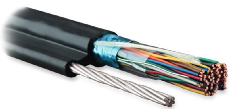 FUTP25-C3-S24-SW-OUT-PE-BK Кабель витая пара, экранир. F/UTP, категория 3, 25 пар (24 AWG),одножил.(solid), с металличес. тросом