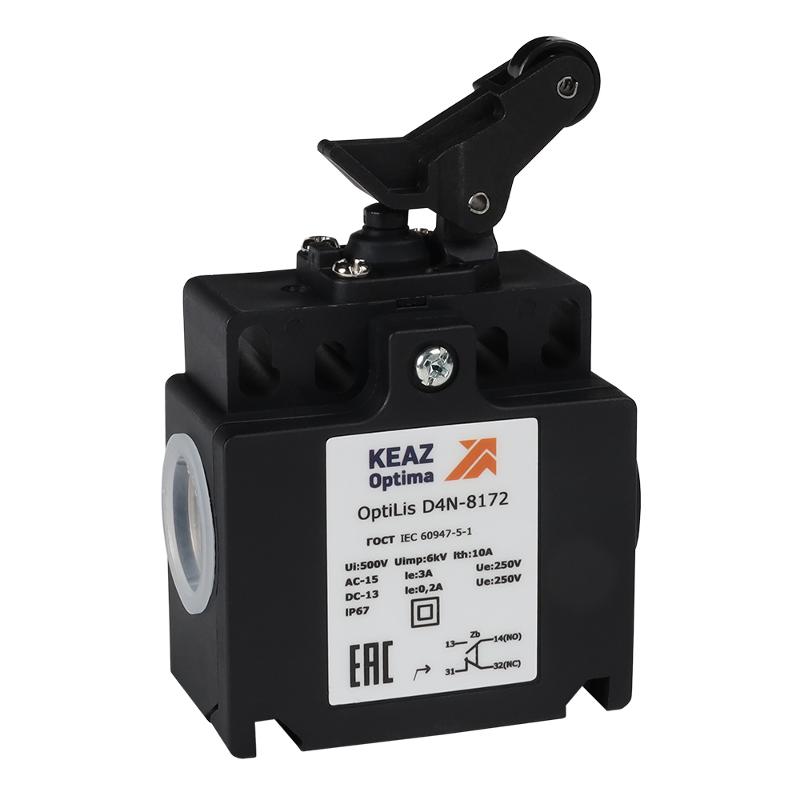 Выключатель концевой OptiLiS D4N-8172 рычаг роликовый вертикальное перемещение EN 50047 XCKT2127P16
