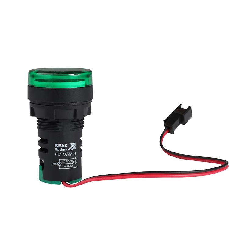 Индикатор тока и напряжения OptiSignal Compact D22 C7-VAM-3 зеленый 50-500 В AC/0-100 A AD22VAM