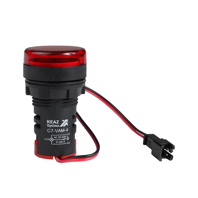 Индикатор тока и напряжения OptiSignal Compact D22 C7-VAM-4 красный 50-500 В AC/0-100 A AD22VAM