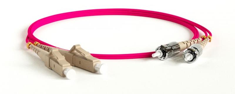FC-D2-504-LC/PR-ST/PR-H-0.5M-LSZH-MG Патч-корд волоконно-оптический (шнур) MM 50/125(OM4), LC-ST, 2.0 мм, duplex, LSZH, 0.5 м