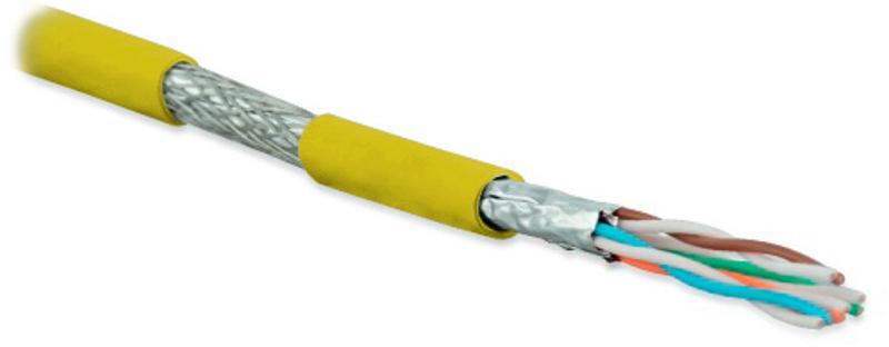 SFTP4-C6A-S23-IN-LSZH-YL-500 (500 м) Кабель витая пара, экранированная (S/FTP), категория 6a, желтый