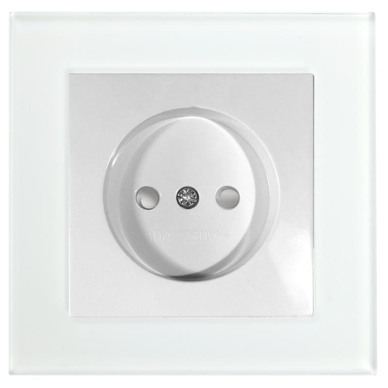 GLS10-7009-01 Розетка 1-местная с защитной шторкой б/з, 250В, 10А, серия Катрин, белый