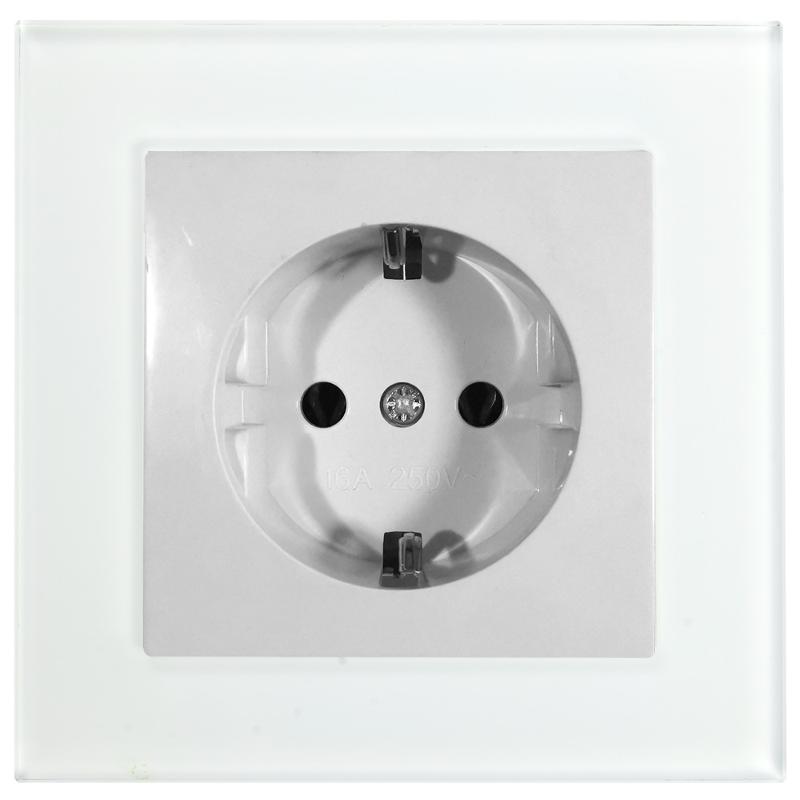 GLS16-7010-01 Розетка 1-местная с защитной шторкой с/з, 250В, 16А, серия Катрин, белый