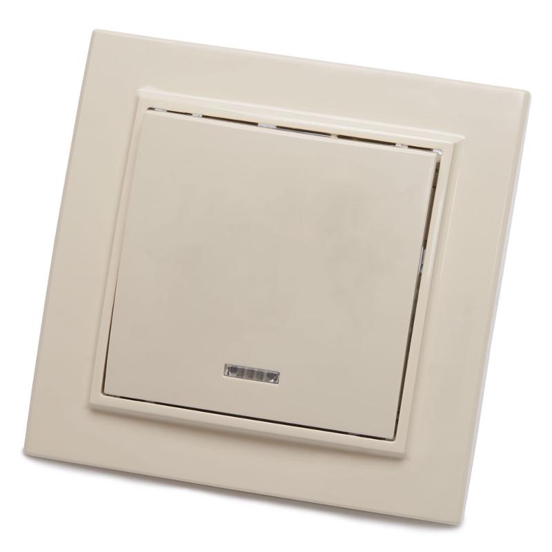 PSW10-9001-02 Выключатель 1-клавишный с индикатором, 250В, 10А, серия Эрна, слоновая кость