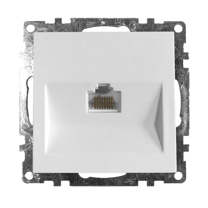 Розетка компьютерная 1-местная RJ-45 (механизм), серия Катрин, GLS00-7107-01, белый