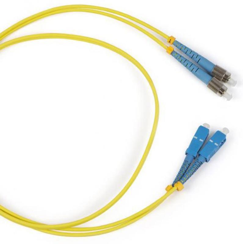 Патч-корд FC-S2-9-FC/AR-SC/UR-H-3M-LSZH-YL волоконно-оптический (шнур) SM 9/125 (OS2), FC/APC-SC/UPC, 2.0 мм, simplex, LSZH, 3 м