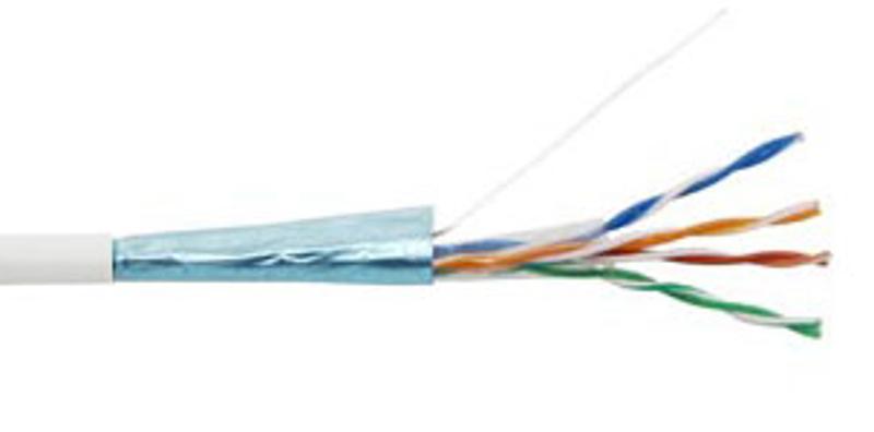 FUTP4-C5E-S24-IN-PVC-WH-305 (305 м) Кабель витая пара, экранир. F/UTP, категория 5e, 4 пары(24 AWG),одножил. (solid), PVC