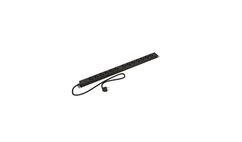 Hyperline SHE-13SH-2.5EU Блок розеток, вертикальный, 13 розеток Schuko, кабель питания 2.5м
