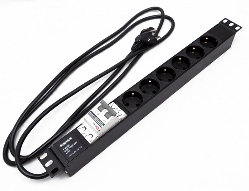 SHE19-6SH-B-2.5EU Блок розеток для 19" …