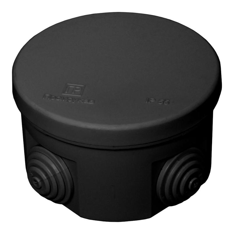 Коробка распределительная для о/п черная 80х50 (102шт/кор) IP55 безгалогенная (HF)