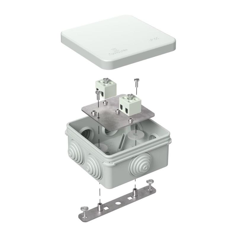 Коробка огнестойкая для о/п 40-0210-FR1.5-4 Е15-Е120 RAL7035 80х80х40 (44 шт/кор) серая