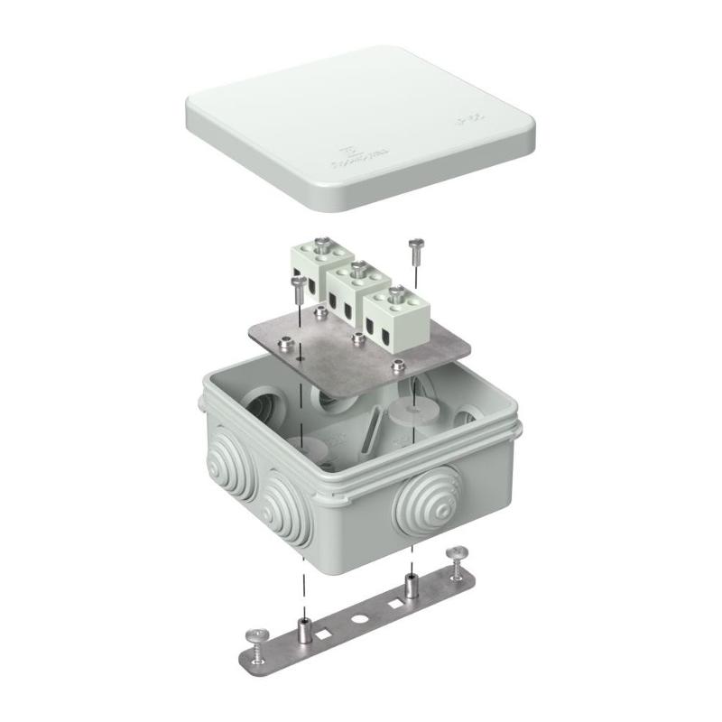 Коробка огнестойкая для о/п 40-0210-FR1.5-6 Е15-Е120 RAL7035 80х80х40 (44 шт/кор) серая