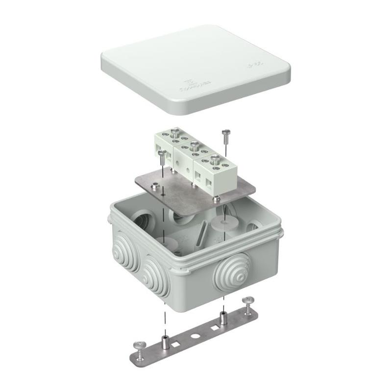Коробка огнестойкая для о/п 40-0210-FR6.0-6 Е15-Е120 RAL7035 80х80х40 (44 шт/кор) серая