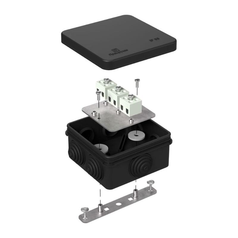 Коробка огнестойкая для о/п 40-0210-FR2.5-6 Е15-Е120 RAL9005 80х80х40 черная
