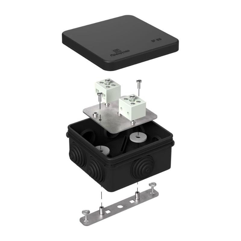 Коробка огнестойкая для о/п 40-0210-FR6.0-4 Е15-Е120 RAL9005 80х80х40 черная