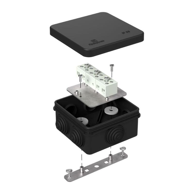 Коробка огнестойкая для о/п 40-0210-FR6.0-6 Е15-Е120 RAL9005 80х80х40 черная