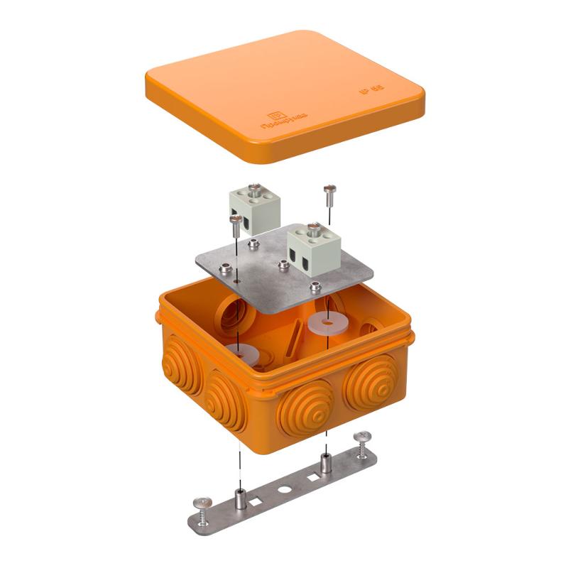 Коробка огнестойкая для о/п 40-0210-FR1.5-4 Е15-Е120 80х80х40 IP55  4p, 1.5 мм.кв.