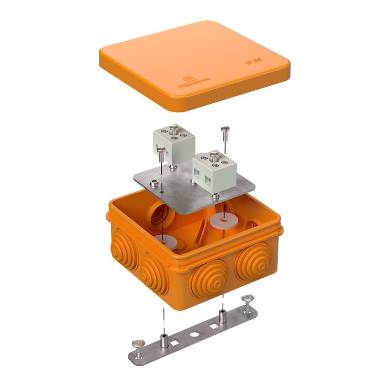 Коробка огнестойкая для о/п 40-0210-FR6.0-4 Е15-Е120 80х80х40 IP55  4p, 6.0 мм.кв.