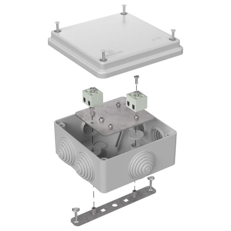 Коробка огнестойкая для о/п 40-0300-FR1.5-4 Е15-Е120 RAL7035 100х100х50 (14 шт/кор) серая