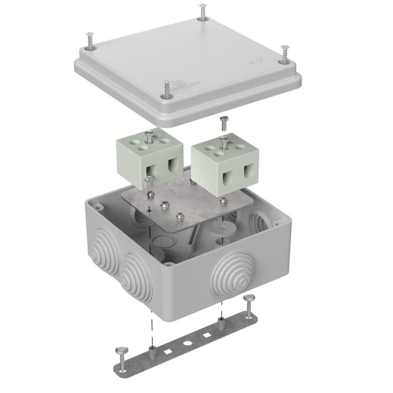 Коробка огнестойкая для о/п 40-0300-FR10.0-4 Е15-Е120 RAL7035 100х100х50 (14 шт/кор) серая