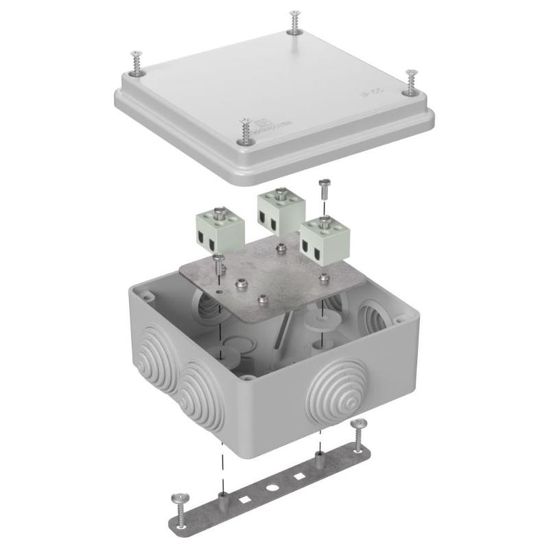 Коробка огнестойкая для о/п 40-0300-FR2.5-6 Е15-Е120 RAL7035 100х100х50 (14 шт/кор) серая