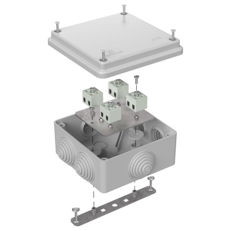 Коробка огнестойкая для о/п 40-0300-FR2.5-8 Е15-Е120 RAL7035 100х100х50 (14 шт/кор) серая