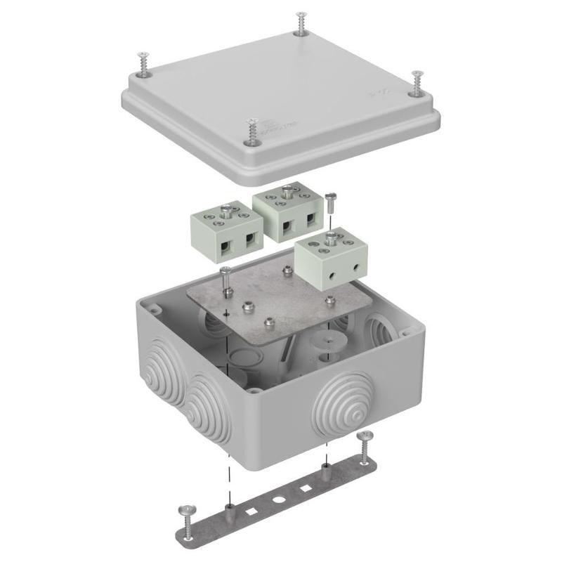 Коробка огнестойкая для о/п 40-0300-FR6.0-6 Е15-Е120 RAL7035 100х100х50 (14 шт/кор) серая