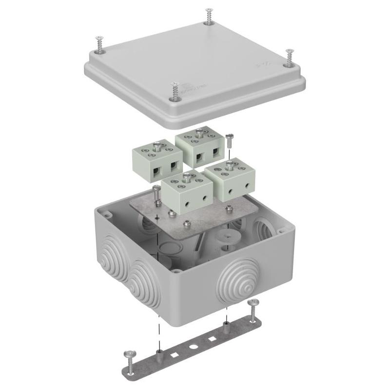 Коробка огнестойкая для о/п 40-0300-FR6.0-8 Е15-Е120 RAL7035 100х100х50 (14 шт/кор) серая