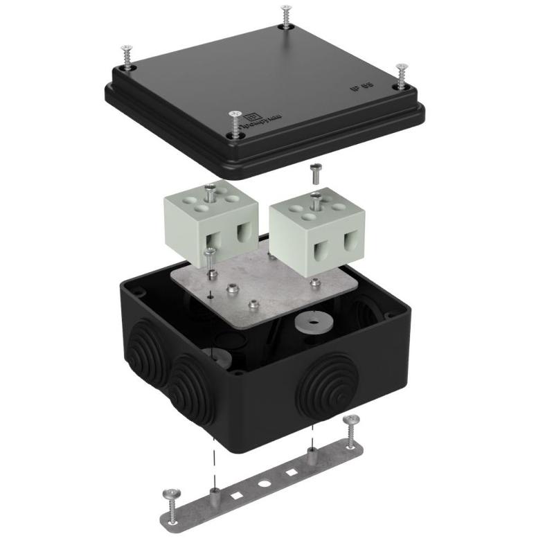 Коробка огнестойкая для о/п 40-0300-FR10.0-4 Е15-Е120 RAL9005 100х100х50 (14 шт/кор) черная