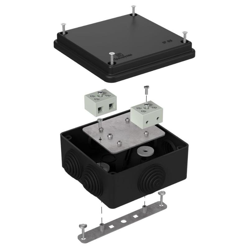 Коробка огнестойкая для о/п 40-0300-FR6.0-4 Е15-Е120 RAL9005 100х100х50 (14 шт/кор) черная