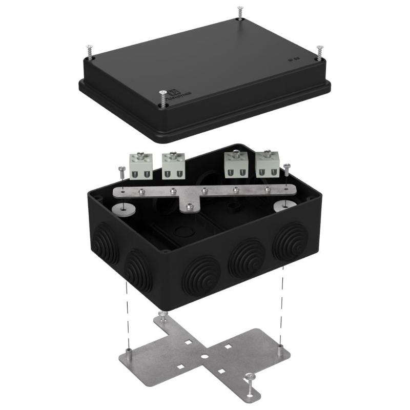 Коробка огнестойкая для о/п 40-0310-FR2.5-8 Е15-Е120 RAL9005 150х110х70 (6 шт/кор) черная